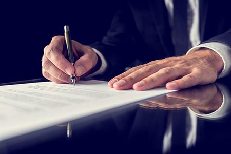 signing divorce papers
