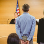 defendant in courtroom