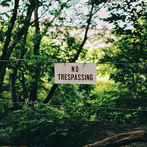 No trespassing sign
