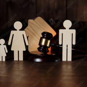 plank family and a gavel
showing property distribution after a divorce